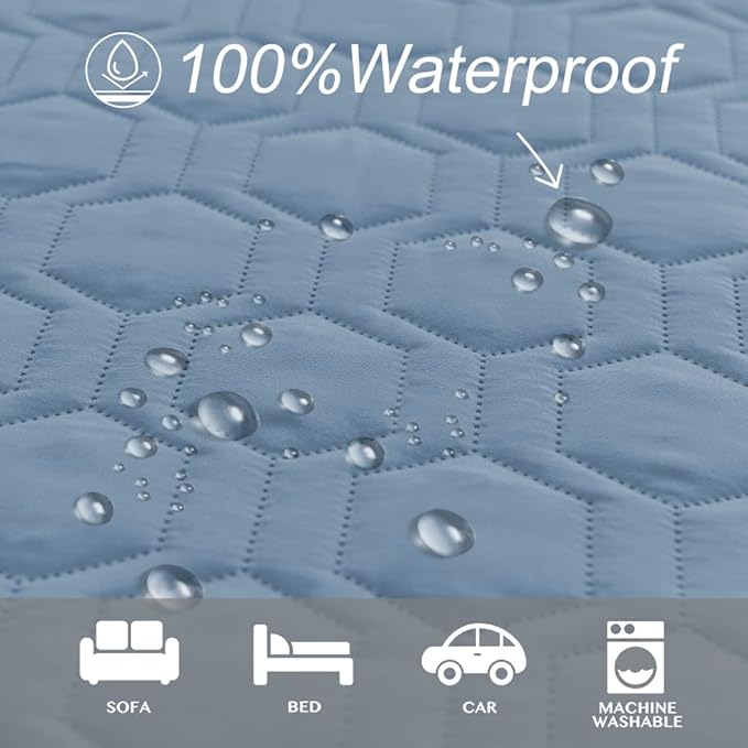 Tcksstex Waterproof and Anti-Slip Dog Bed Cover and Pet Blanket Sofa Pet Bed Mat ，car Incontinence Mattress Protectors Furniture Couch Cover for Most Cats Dogs, Pets（52x82-Stoneblue）