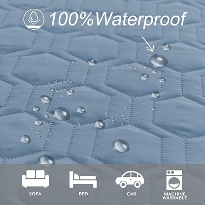 Tcksstex Waterproof and Anti-Slip Dog Bed Cover and Pet Blanket Sofa Pet Bed Mat ，car Incontinence Mattress Protectors Furniture Couch Cover for Most Cats Dogs, Pets（68x82- Stoneblue）