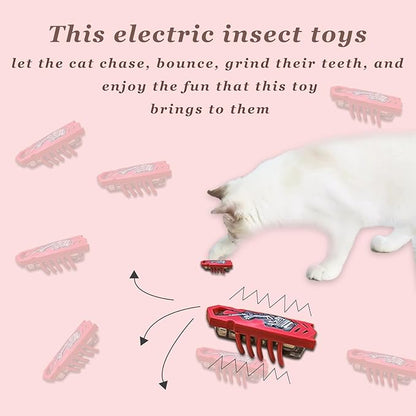 Cat Bug Toy, Cat Toys for Indoor Cats, Moving Electric Interactive Cat Toy to Kill Time and Keep Fit Automatic Cat Toy for Swatting Biting Hunting Kitten Toys, 2pcs
