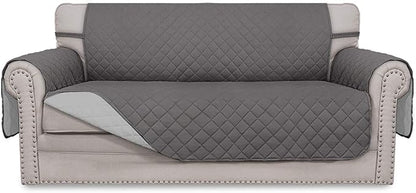 Easy-Going Sofa Slipcover Reversible Loveseat Sofa Cover Couch Cover for 2 Cushion Couch Furniture Protector with Elastic Straps for Pets Kids Dog Cat (Oversized Loveseat, Gray/Light Gray)