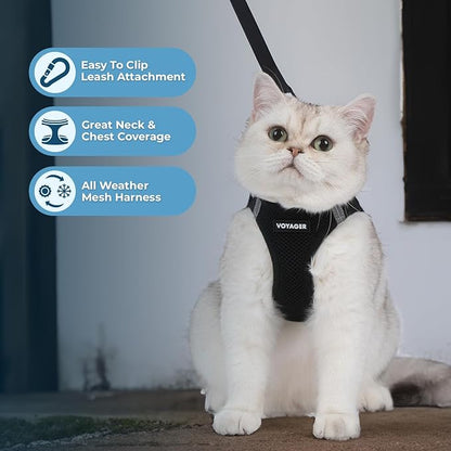 Voyager Step-in Pet Harness - All Weather Mesh, Adjustable Step in Harness for Cats and Dogs by Best Pet Supplies - 307S Black, S