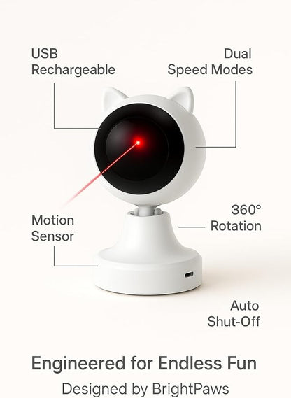 BrightPaws™ Automatic Cat Laser Toy – Smart Interactive Pet Exercise Light with Adjustable Modes, Motion Sensing & Auto Shut-Off