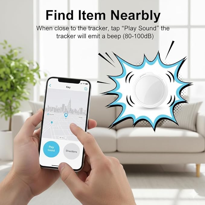No Subscription GPS Tracker for Vehicles Work with Find My (iOS Only) Real Time Global No Monthly Fee Mini Hidden Car Tracker Device Smart Locator Tracking Tags with Magnetic Case for Pets Luggage