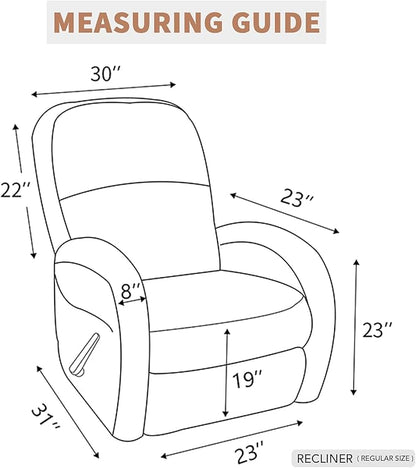 Easy-Going 100% Waterproof Recliner Cover, Dual Waterproof Couch Cover for Recliner, 1- Piece Jacquard Sofa Cover, Leakproof Sofa Slipcover for Kids, Pets, Dog and Cat (Recliner, Sand)