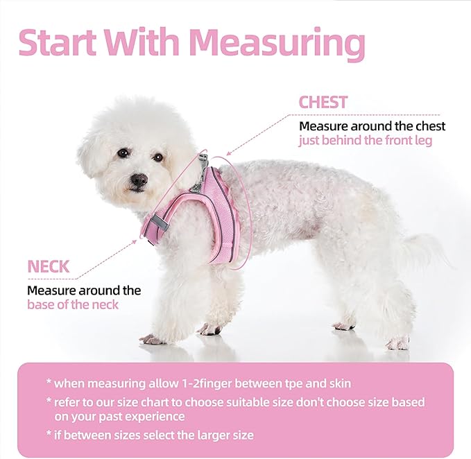 Solmoony Sparkly Medium Dog Harness and Leash Set, Step in Soft Light Puppy Vest, Breathable Reflective Pet Harness for Walking, Puppy Harness for Medium Dogs Cats (Pink, L)