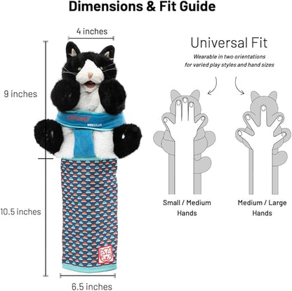 Cat Wrestling Glove Puppet – Interactive Hand Mitt with Durable Protective Sleeve and Catnip - Play & Enrichment