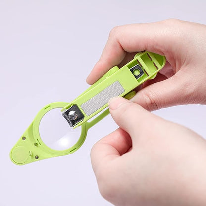 wefaner Nail Clippers with fold-Away Magnifier and LED Light, nail clipper with light,lighted nail clipper,Fingernails & Toenails Nail Clippers Care for Elderly Seniors Pets and Baby Reduce Eye Strain