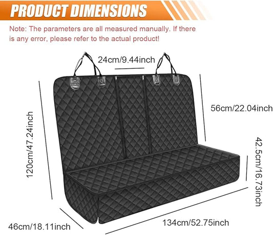 Car Back Seat Cover for Dog, Waterproof Nonslip Car Seat Protector for Pet Kids, Pet Bench Backseat Cover for Cars SUVs Trucks, 53"