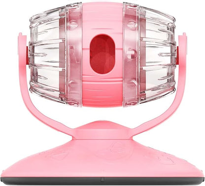 Cat Slow Feeder Toy, Beer Barrel Interactive Cat Toy, cat Treat Dispenser Toy for Indoor Cats, Small Dogs, Enrichment Toy for IQ Training, Mental Stimulation, Relieve Boredom, Gifts (Pink)