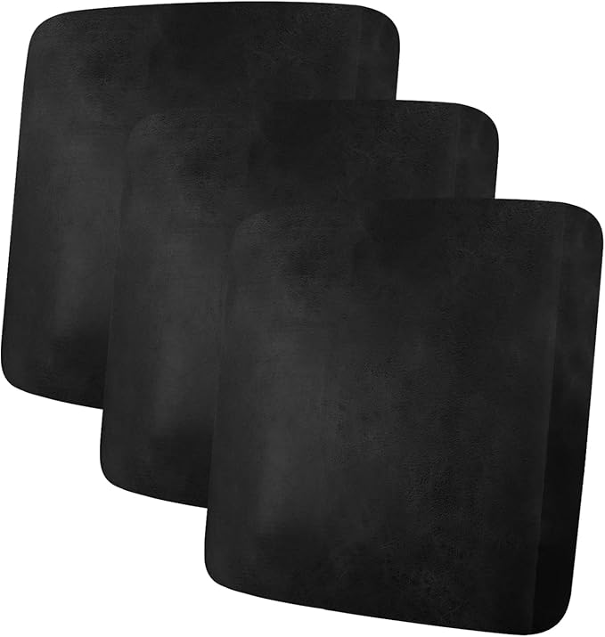 ANARACHON Leather Look Couch Cushion Covers Sofa Seat Slipcovers Sets Couches Furniture Protector for Sectional Armchair Loveseat Pets Kids Stretch Spandex Fabric (3 Cushion Sofa, Black)
