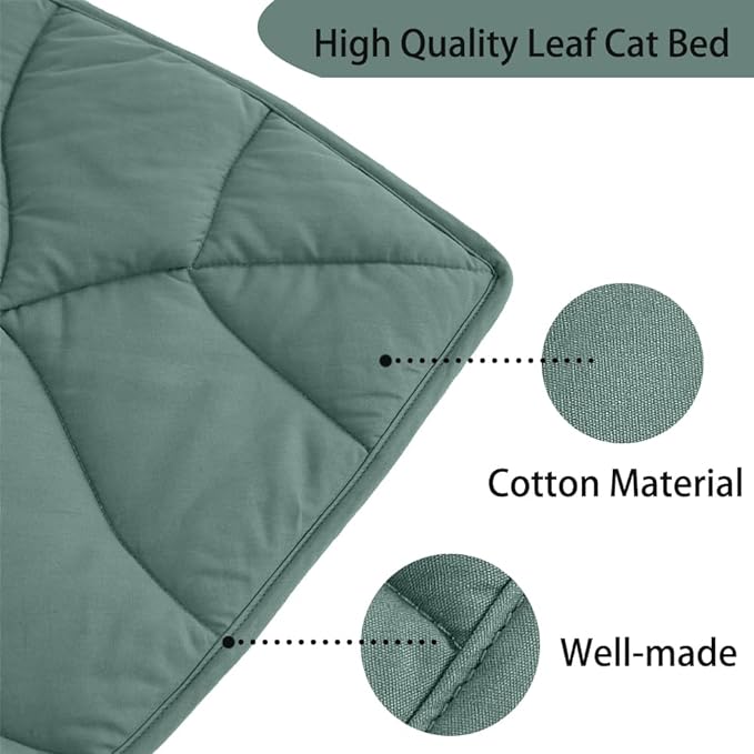 Letalong 30 X 20 Inch Leaf Shaped Cotton Cat Bed Pad, Warming Cat Mat, Pet Warming Pad for Cats, Warmer Mat for Feral and Indoor Cats, 2025 Enlarged and Thickened Leaf Beds