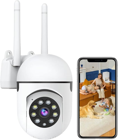 JAIOTlink 1080P Security Camera Wired, Baby Monitor with 360° Pan/Tilt, 2-Way Audio, Color Night Vision, AI Detection, SD/Cloud Storage, 2.4G/5GHz WiFi Home Surveillance Cam, Compatible with Alexa