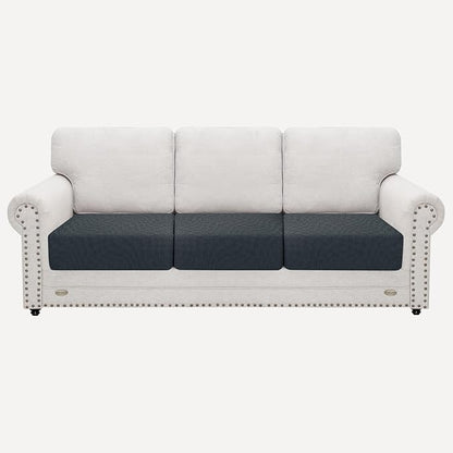 2025 Stretch Cushion Cover for Sofa, Individual Couch Sofa Seat Covers Removable & Washable, Sectional Couch Cushion Slipcover Replacement, Unique Fashion Pattern Soft Cozy Durable (3Pc, Dark Gray)