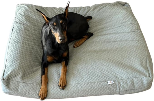 4Knines Luxury Dog Bed Cover – Waterproof Cover for Dog Bed – Heavy Duty Quilted Material – Durable, Machine Washable – USA Based Brand – Extra Large (Fog)