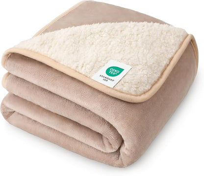 Luciphia Waterproof Blanket for Dog Washable Reversible Sherpa Fleece Throw Blanket for Bed Couch Soft Liquid Pee Proof Furniture Cover Protector for Small Medium Large Pet Cat Khaki 35" x 25"