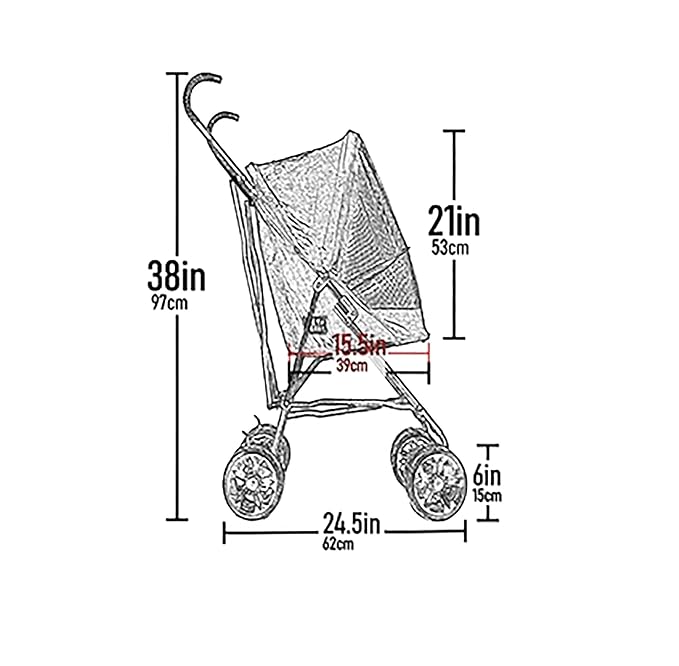 Pet Gear Travel Lite Plus Stroller, Compact, Easy Fold, No Assembly Required, Large Wheels for Cats and Dogs up to 15 pounds, Himalayan Salt
