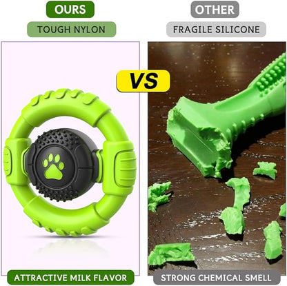 Dog Toys for Aggressive Chewers Large Medium Small Breed, Indestructible Durable Tough Dog Chew Toys to Keep Them Busy, Nylon Rubber Interactive Dog Toys