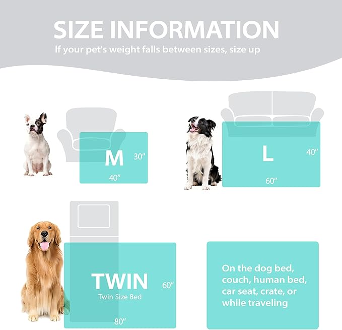 Cooling Blanket for Dogs - Q-MAX>0.4, Lightweight Pet Throw Blanket Furniture Protector, Breathable Fill and Soft Washable Cooling Mat for Summer, Light Blue, 60x80