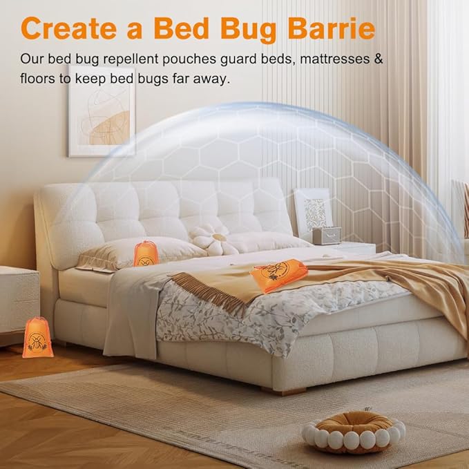 15 Pack Powerful Bed Bug Repellent Pouches, Natural Ingredients Bed Bug Killer & Mite Spray Safe for Pet & Child, Bed Bug Spray for Home, 30 Days Long-Lasting Protection, Easy to Use Bed Bug Bomb