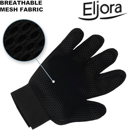 Pet Grooming Gloves (Pair – Left & Right) – 260 Silicone Tips, Dog & Cat Hair Remover, Deshedding & Massage Glove for Long & Short Hair Pets