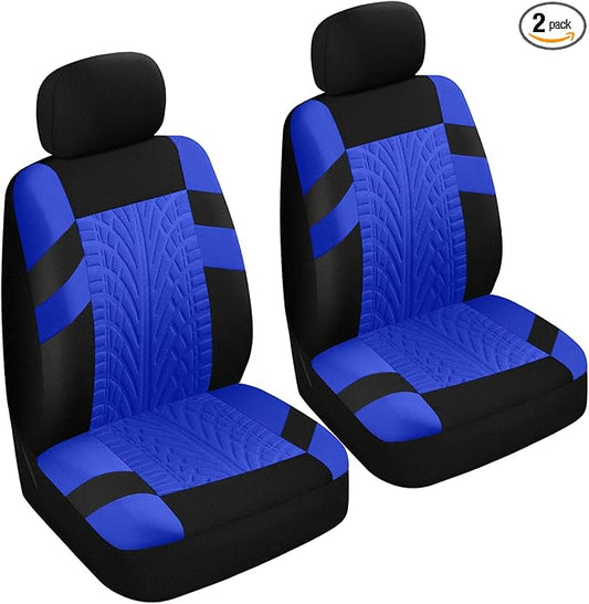 2PCS Car Front Seat Cover with 2 Headrest Covers, Breathable Waterproof Seat Covers for Front Seats, Universal Seats Cover Protector Car Accessories for Most Vehicles (Blue)