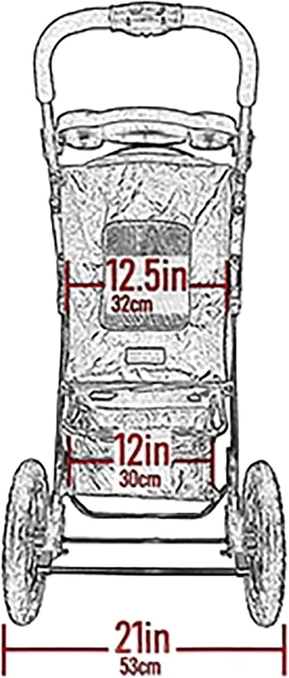 Pet Gear No-Zip Jogger Pet Stroller for Cats/Dogs, Zipperless Entry, Airless Tires, Easy One-Hand Fold, Cup Holder + Storage Basket, New Forest Green