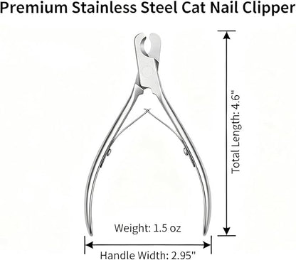 Cat and Dog Nail Clippers for Small & Medium Pets - Precision Pet Nail Trimmer with Included Cat Nail File - Professional Metal Claw Scissors for Kittens, Puppies, Rabbits & Birds