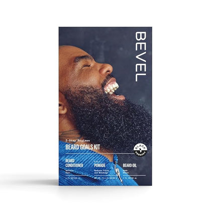 Bevel Mens Beard Grooming Kit - Includes Beard Conditioner, Hair Nourishing Pomade, and Beard Oil to Soften, Hydrate and Strengthen Beard and Reduce Skin Irritation and Redness