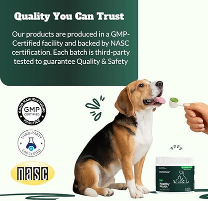 Dog Teeth Cleaning Powder, Dog Dental Powder and Cats Breath Freshener, Plaque Off Pet Tooth Cleaning lab co, Bad Breath & Tartar Remover for Dogs, Dog Teeth Cleaning with Enzymes 120 Day Supply, 120g