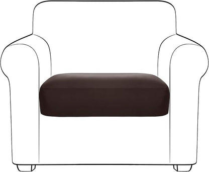 Yates Home PU Leather Couch Sofa Cushion Slipcover Water-Proof Elastic Chair RV Seat Covers Loveseat Sofa Furniture Protector Slip Cover for Settee Seater Replacement in Living Room（Chair, Chocolate）