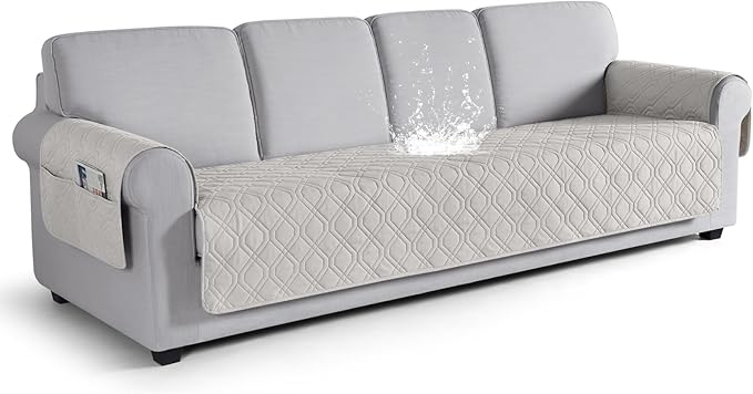 VANSOFY Couch Cover, Waterproof Sofa Covers Washable Slipcover Furniture Protector Couch Seat Covers Non-Slip Couch Cover for Dogs, Pets(Oversized Sofa, Off White)