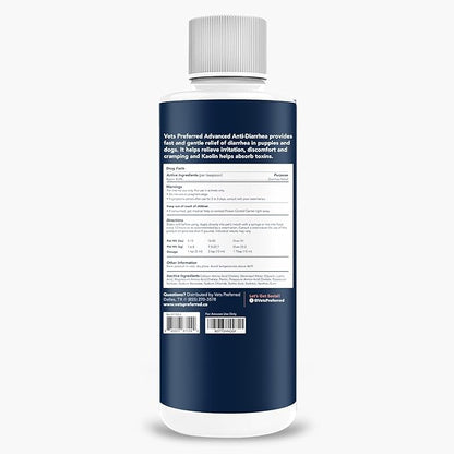 Vets Preferred Anti-Diarrhea & Gas Relief for Dogs – Kaolin Formula to Soothe Upset Stomach & Support Digestive Health – All Breed & Size Dogs – 8 fl oz Liquid – Made in USA