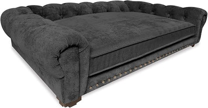Dog Bed Rocky Grey Oxford Armchair for Pets Minimalist Luxury