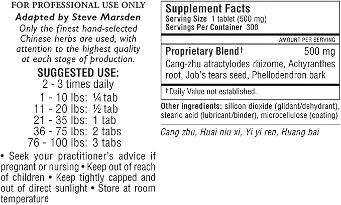 Kan Herb Company Four Marvels – Traditional Chinese Herbal Blend for Dogs and Cats to Support Digestive Clarity, Fluid Balance, and Overall Wellness, Herbal Supplement Tablets for Pets, 300 Tablets