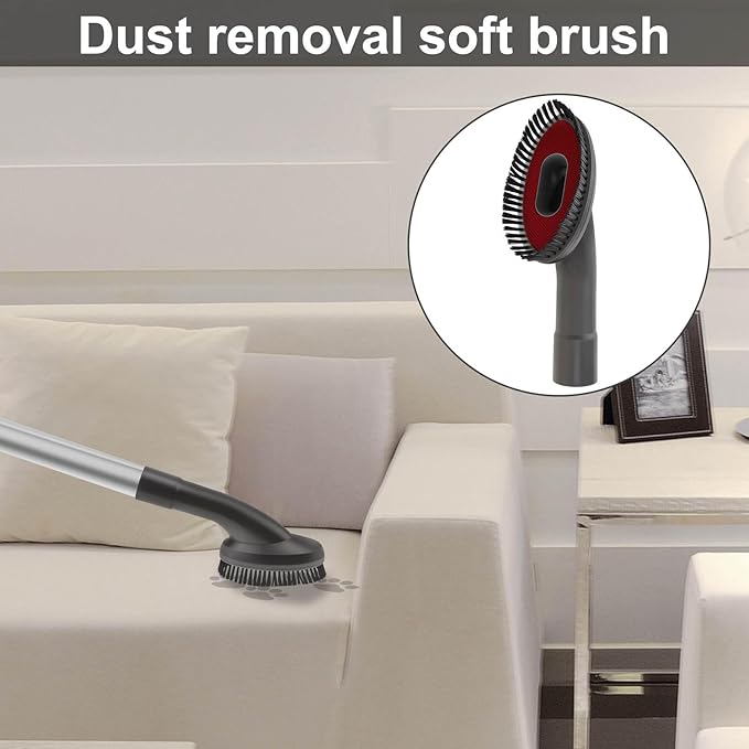 Vacuum Brush Hand Pick Flat Head Set, Dog Brush Vacuum Attachment with Vacuum Hose Adapter, Handheld Vacuum Cleaner Tools, Pet Hair Groom Tool, Fit for Shark/Miele/Philip Vacuum Cleaners