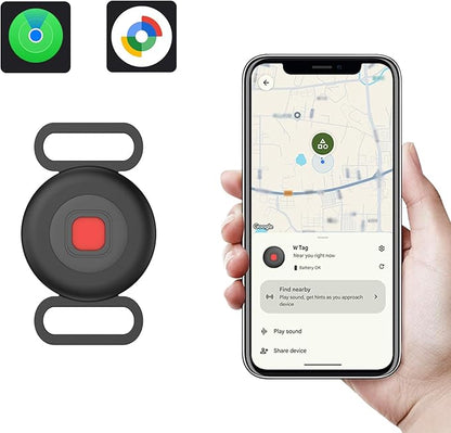 Dog Tracker 2 Pack, Pet Tracker for Dogs, Bluetooth Dog Tracking Tag Works with Apple Find My & Android Find Hub, IP67 Waterproof Anti-Lost Locator (Black)