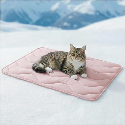 furrybaby Dog Cooling Mat for Medium Dogs, 35"x24" Self Cooling Pet Cooling Mat for Dogs & Cats, QMAX>0.5, Thickened Cool Fiber, Cooling pad for Dog Bed, Durable Portable Indoor/Outdoor Summer,Pink