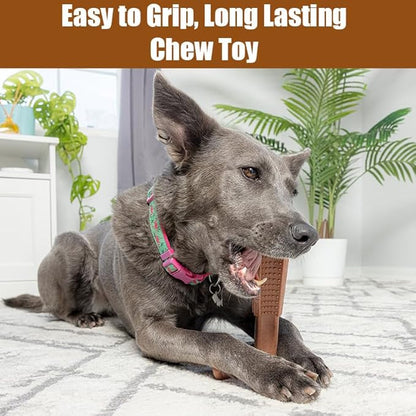 SPOT Bam-Bones Plus Coffee Wood T-Bone Dog Chew Toy, Beef Flavor, Nylon and Coffee Wood Fiber Blend, Durable Chew for Heavy Chewers and Dogs Under 60 lbs, Non-Splintering Dental Chew, 6 Inch
