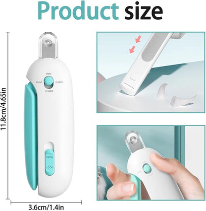Cat Nail Clipper, Cat Nail Trimmer with Adjustable 3-Size Trimming Hole & Hidden Nail File, Anti-Splash Claw Cutter with Debris Catcher for Kittens, Cats & Small Pets Home Grooming