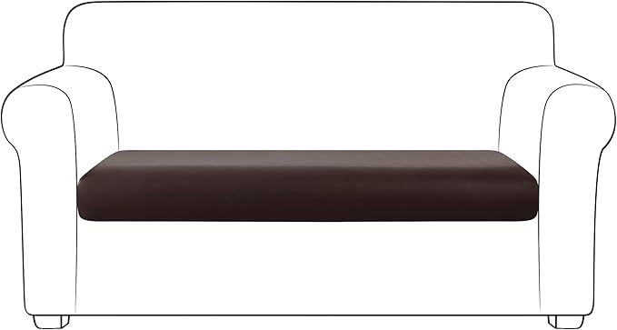 Yates Home PU Leather Couch Sofa Cushion Slipcover Water-Proof Elastic Chair RV Seat Covers Loveseat Sofa Furniture Protector Slip Cover for Settee Seater Replacement in Living Room（Sofa, Chocolate）