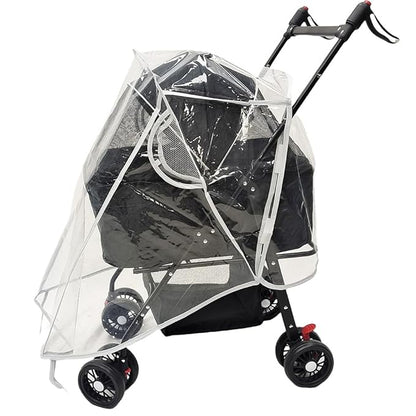 Unisize Pet Stroller Rain Cover, EVA Transparent Waterproof & Windproof Cover for Snow Rain Wind, Foldable Universal Fit for Most Dog Strollers