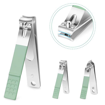 Teamkio 18pcs Manicure Set Pedicure Nail Clippers Set Travel Hygiene Kit Stainless Steel Professional Cutter Care Set Scissor Tweezers Knife Ear Pick Tools Grooming Kits with Leather Case