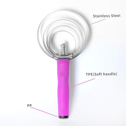 BOTH WINNERS Reversible Stainless Steel Curry Comb with Soft Touch Grip (Pink)