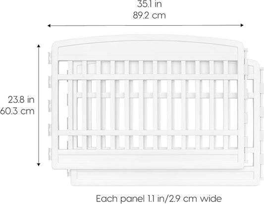 IRIS USA 24" 2-Panel Add-On Panels, Pet Dog Puppy Playpen, Foldable, Customizable, White