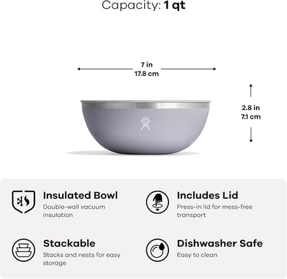 Hydro Flask Outdoor Kitchen Bowl - Stainless Steel Dinnerware Reusable Camping Gear Mess Kit - Dishwasher Safe, BPA-Free, Non-Toxic