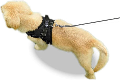 No Pull Reflective Adjustable Dog Harness With Handle- Comfortable Soft All Weather Mesh, Easy On Puppy Harness For Small Medium and Large Dogs (Black) Medium