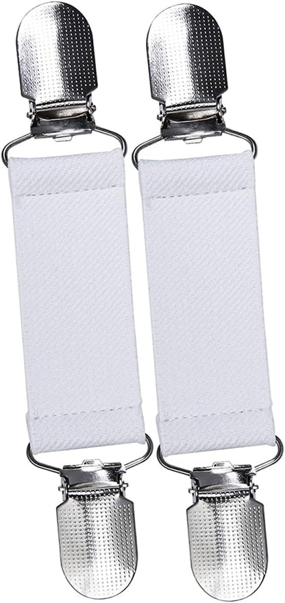 3” Bed Clip for SpotWarm, Adjustable Strap for Spot Warm King and Queen Bed Warmer, Use in Upper Two Corners to Keep Spot Warm in Place. Length 3” and Stretches, Includes - 1 Pair White