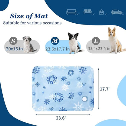 Cooling Mat for Dogs - 2025 Upgraded 23.6"x17.7" Washable Pet Cooling Pad, Non-Slip Kennel Bed for Summer, Portable Ice Mat for Dogs/Cats