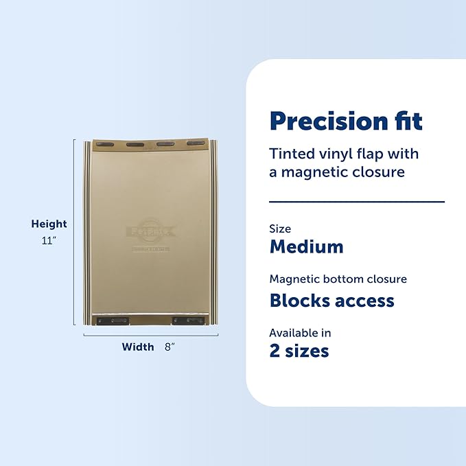 PetSafe Classic Replacement Flap - Maintains Weather Seal - Soft Tinted Vinyl Flap with Magnetic Closure - Compatible with Wall Entry & Patio Panel Pet Doors - Easy to Install - Medium