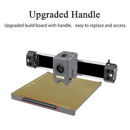 HzdaDeve AD5X Build Plate with Handle for 5M/5M Pro/AD5X Double Sided Textured Board Heated Bed Spring Steel Flexible Platform Glue-Free Printing for FLASHFORGE 3D Printer (Gold)